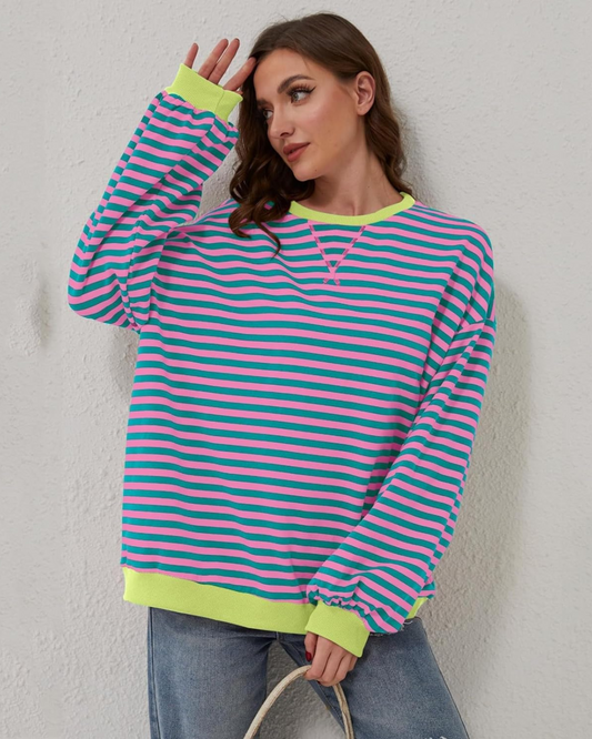 Vellana | Oversized Striped Sweatshirt