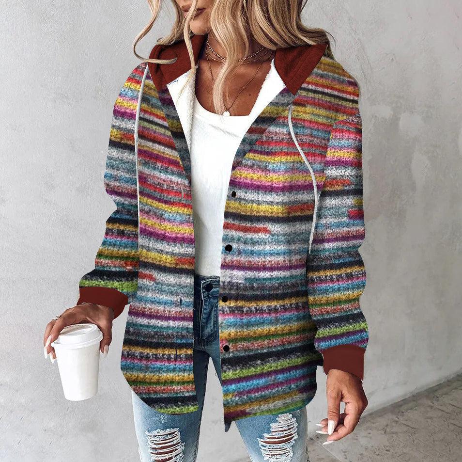 Donna - Colorful Knitted Hooded Sweater